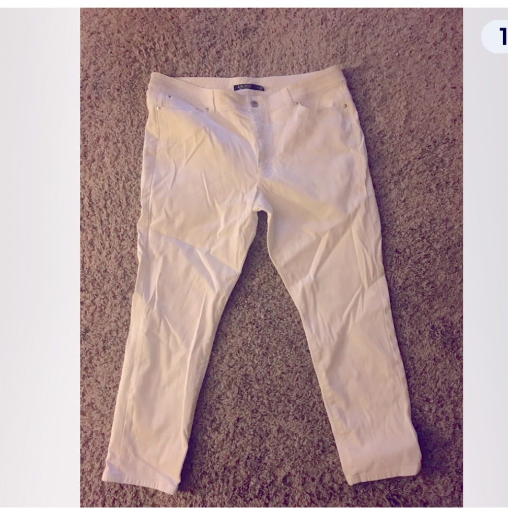ralph lauren white denim jeans straight leg. New with no tag